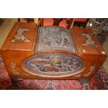 A carved camphorwood chest