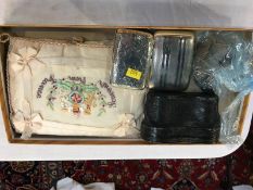 Cased pair of opera glasses, 2 silver cigarette cases etc.