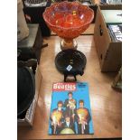 A quantity of miscellaneous; carnival glass, 1966 Beatles Book etc.