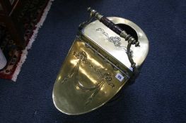 Brass coal scuttle