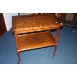 Walnut fold over games/tea trolley