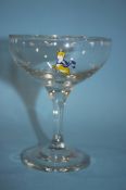 Eleven Babycham glasses