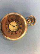 A gold plated Waltham half Hunter pocket watch