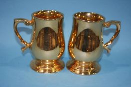 Sixteen various Vaux tankards