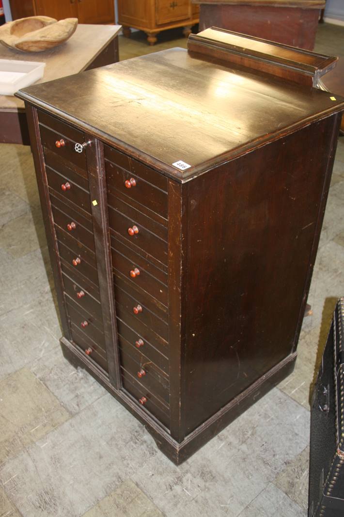 A seven drawer collectors cabinet, 64cm width, 58cm deep, 101cm height - Image 2 of 3