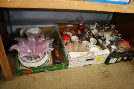 Three boxes of miscellaneous, china, Murano etc.