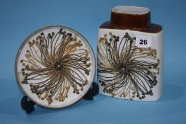 A Royal Copenhagen vase, numbered 635/3121 and a matching dish, numbered 635/3290 (2)