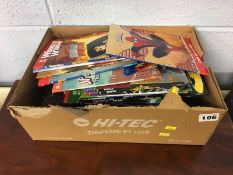 A box of DC and Marvel comics