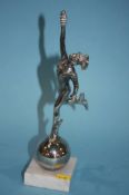 An Art Deco chrome figure of Pan, 25cm height