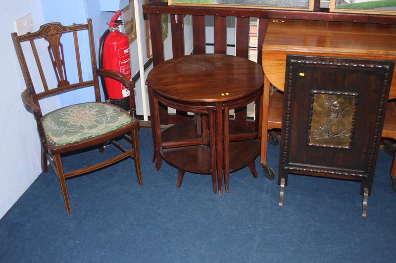 Edwardian chair, nest of tables etc.
