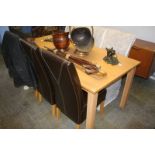 Modern refectory table and six chairs