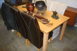 Modern refectory table and six chairs