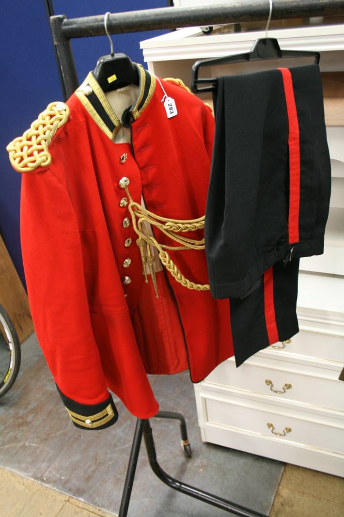 A British Army Lifeguards dress tunic, with trousers