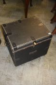 A small black studded trunk