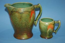 A Chameleon ware seven piece juice set