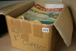 A box of vintage children comics
