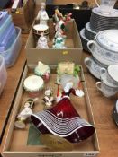 Two boxes miscellaneous, Royal Crown Derby, Coalport etc.