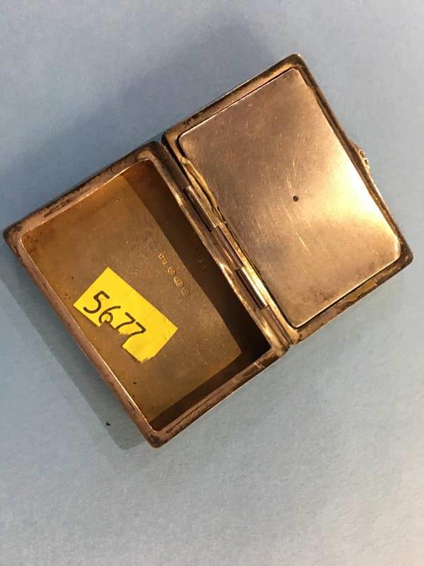 A Continental engine turned 925 standard pill box, with later porcelain panel - Image 2 of 2