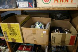 A shelf of miscellaneous, glassware, china etc.