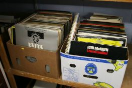 Two boxes of vinyl records