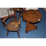 Childs chair and an octagonal occasional table