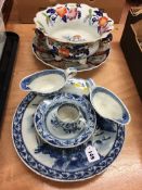 An 18th century English cup, blue and white china etc.