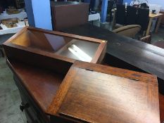 Mahogany writing slope and a table top cabinet