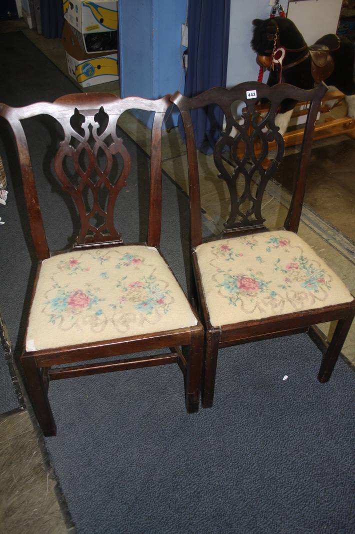 Pair of mahogany single chairs