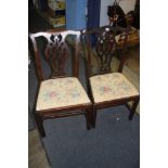 Pair of mahogany single chairs