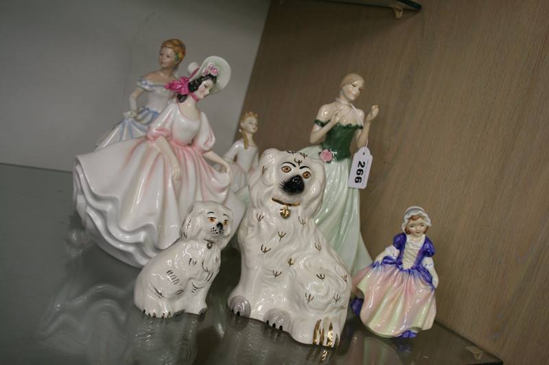 A selection of figures, Royal Doulton, Royal Worcester etc.