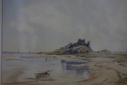 Thomas Wilkinson, watercolour, signed 'Bamburgh Castle', 34cm x 47cm