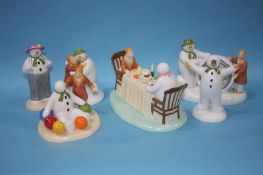 Six Coalport 'Snowman' figures (boxed)