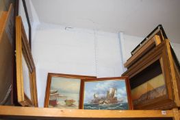 Various oil seascapes and prints