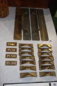 Assorted brass door furniture