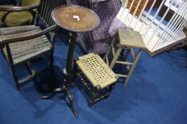 Two stools and a pedestal