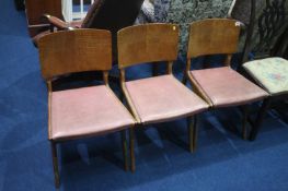 Three teak chairs