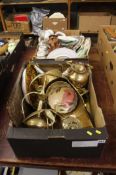 Assorted brass and china
