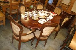 Italian style dining table and six chairs