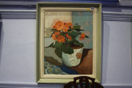 Anthony Proctor (1913 - 1993), oil on board, signed, dated 1986, 'Begonias', 46 x 35cm