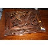 Carved Oriental panel