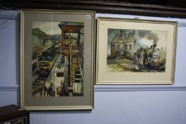 David Weston (1935 - 2011), watercolour, signed, dated **62, 'Barrow-on-Soar' and 'Groby Quarry