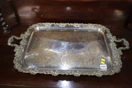 A silver plated tray