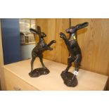 Pair of boxing hares