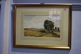 Thomas Wilkinson, watercolour, signed, 'View of South Shields Water Tower', 20 x 32cm