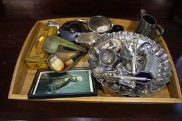Tray of assorted, including silver plate etc.