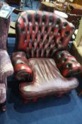 Oxblood Chesterfield armchair