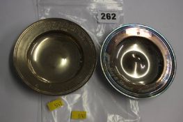 Two silver ashtrays