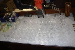 Large quantity of cut glass