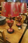 Pair of Chinoiserie table lamps