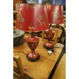 Pair of Chinoiserie table lamps